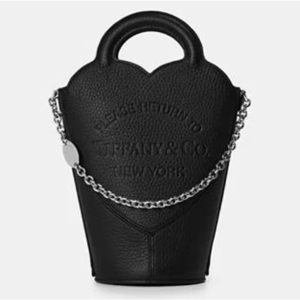 NEW! Tiffany & Co. Black Leather Bucket Style Women's Bag